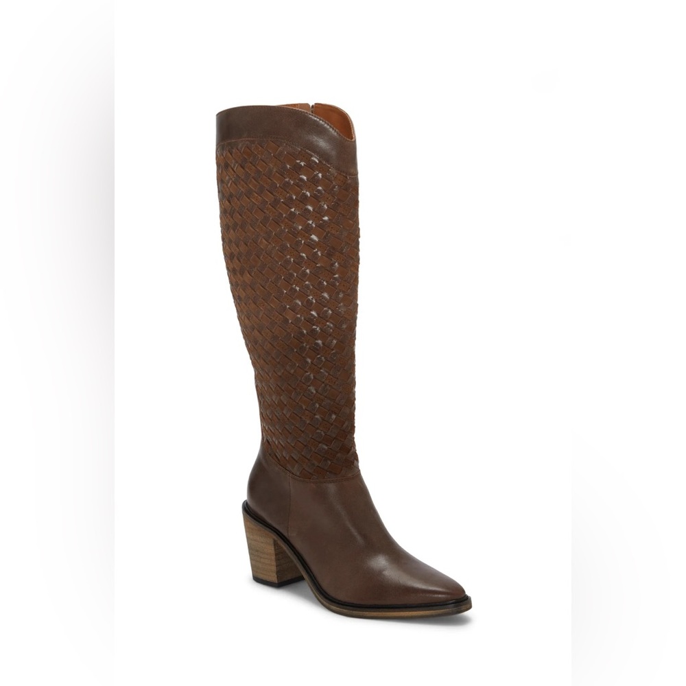 New Lucky Brand Brown Abeny Cut-Out Knee-High Boot Women’s 5 - Picture 2 of 5